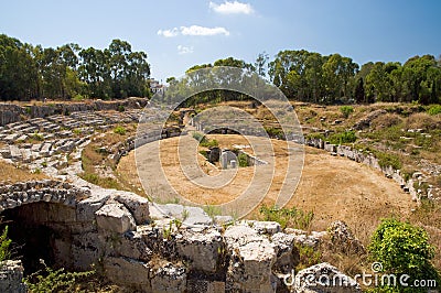 Roman Amphitheatre Stock Photo