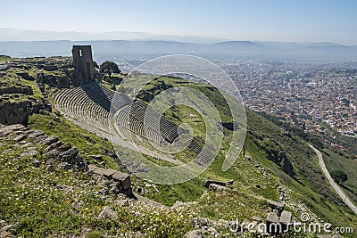 Amphitheater ,Pergamon , Phergamon , Bergama Historicel City from Ä°zmir,Turkey Stock Photo