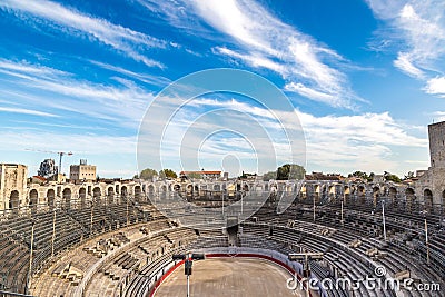 Roman amphitheatre in Arles Stock Photo