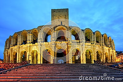 Roman amphitheatre in Arles, France Stock Photo