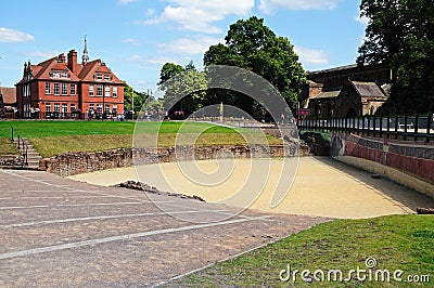 Roman amphitheatre, Chester. Editorial Stock Photo