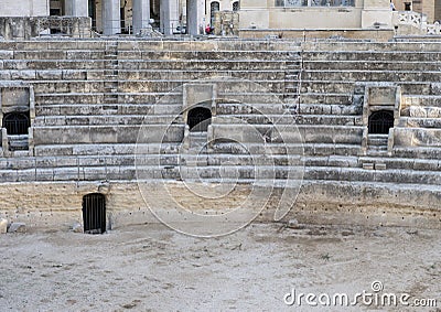 Roman amphitheatre, Piazza Sant`Oronzo, Lecce, Italy Stock Photo