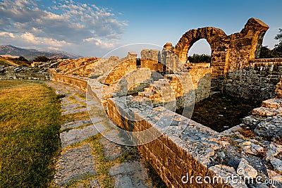 Roman Ampitheater Ruins in Salona Stock Photo