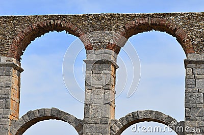 Roman aqueduct on island Lesbos,Greece Stock Photo