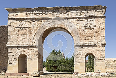 Roman arch of Medinaceli, Soria, Spain Stock Photo