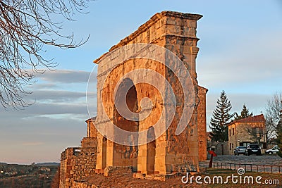 Roman arch of Medinaceli in Spain Stock Photo