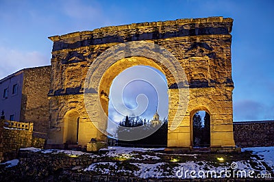 Roman arch of Medinaceli. Soria, Spain Stock Photo