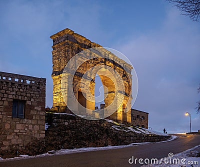 Roman arch of Medinaceli. Soria, Spain Stock Photo