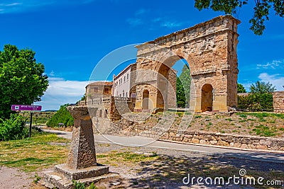 Roman arch in Spanish town Medinaceli Stock Photo