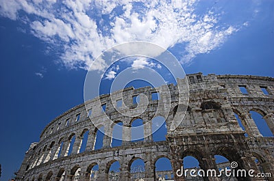 Roman arena in Pula Stock Photo