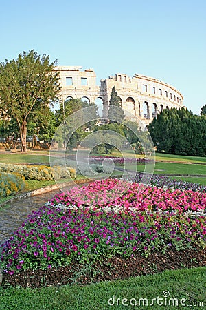 Roman arena in Pula, Croatia Stock Photo