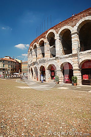 Roman Arena of Verona Editorial Stock Photo