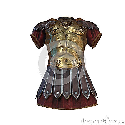 Roman armor 3d illustration isolated on white background Cartoon Illustration