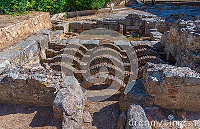 Roman bath in Spanish town Merida. Editorial Stock Photo