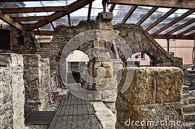 Roman baths in Spain, Caldes de Malavella Stock Photo