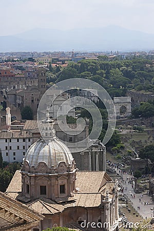 Roman Cathedral And Ruins Editorial Stock Photo