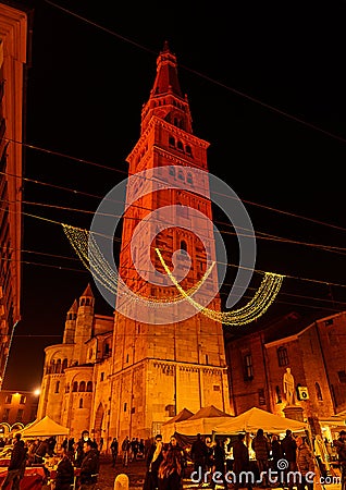 Roman Catholic cathedral (Duomo) in Modena, Italy Editorial Stock Photo