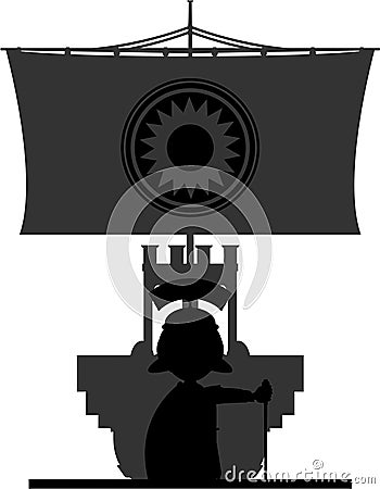 Roman Centurion Soldiers on Warship Vector Illustration