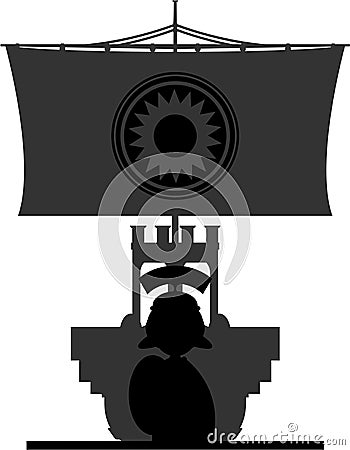 Roman Centurion Soldiers on Warship Vector Illustration