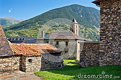 Roman Church of Santa Eulalia in Erill-la-Vall in Catalonia, Spain Stock Photo