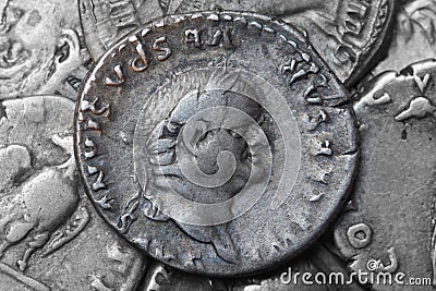 Roman coin Vespasian Stock Photo