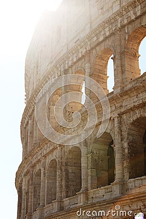 Roman colosseum on a background of clear blue sky Editorial Stock Photo