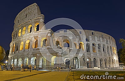 The Roman Colosseum, a place where gladiators fought as well as being a venue for public entertainment, Rome Stock Photo