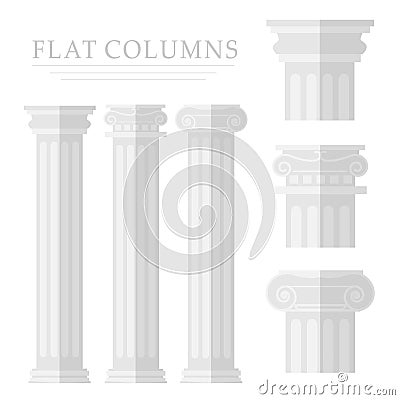 Roman column on a white background Vector Illustration