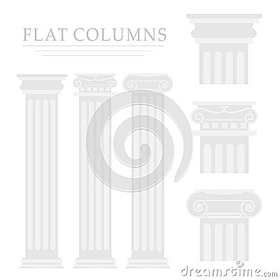 Roman column on a white background Vector Illustration