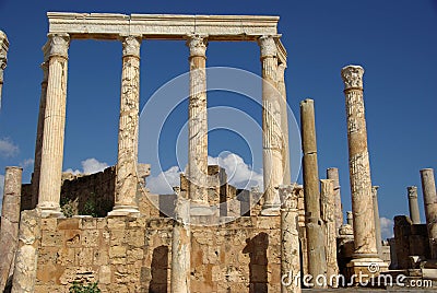 Roman columns, Libya Stock Photo