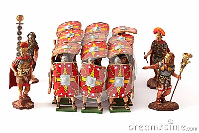 Roman combat phalanx toys Stock Photo