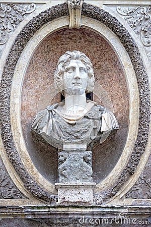 Roman emperor bas relief Stock Photo