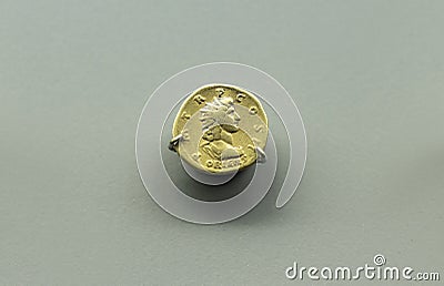 Roman emperor Commodus gold coin Editorial Stock Photo