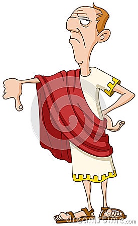 Roman emperor with thumb down Vector Illustration