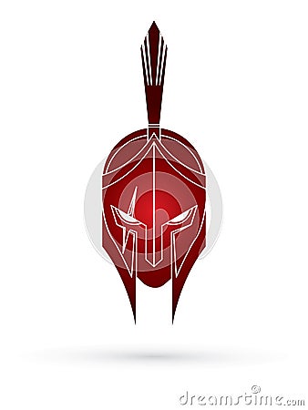 Roman or Greek Helmet , Spartan Helmet, Angry Warrior face Vector Illustration