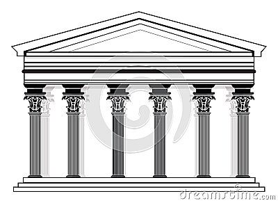 Roman/Greek Vector Pantheon temple Vector Illustration