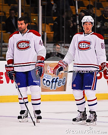 Roman Hamrlik and Lars Eller Montreal Canadiens Editorial Stock Photo