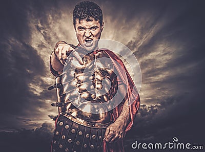 Roman legionary soldier Stock Photo