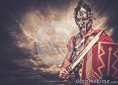 Roman legionary soldier Stock Photo