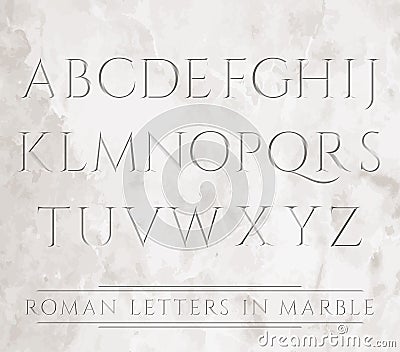 Roman letters in stone Vector Illustration