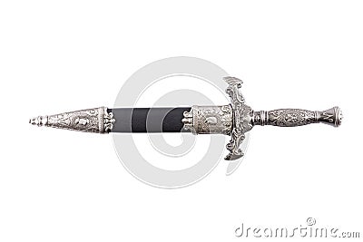 Roman military dagger on white background Stock Photo