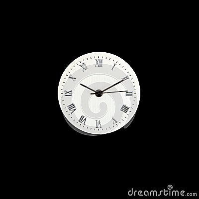 Roman number clock surface on grey background Stock Photo