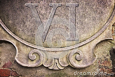 Roman number written on stucco wall - concept image Stock Photo