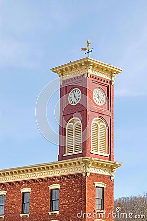 Roman numeral clock tower building Stock Photo
