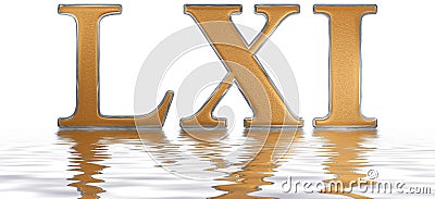 Roman numeral LXI, unus et sexaginta, 61, sixty one, reflected o Stock Photo