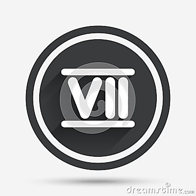 Roman numeral seven icon. Roman number seven sign. Vector Illustration