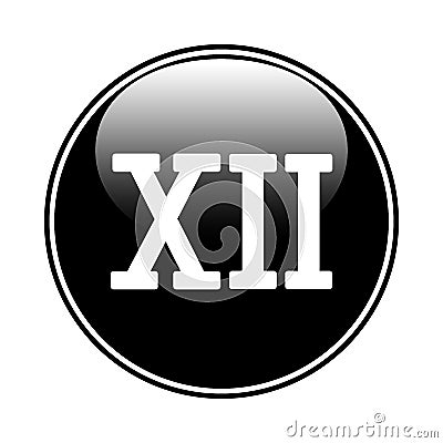 Roman numeral twelve Vector Illustration