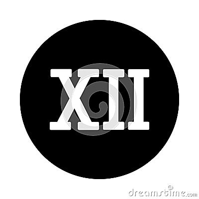 Roman numeral twelve Vector Illustration