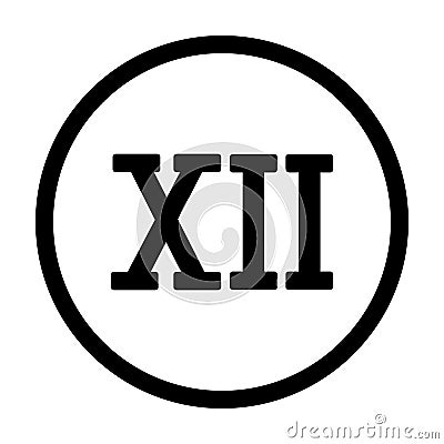 Roman numeral twelve Vector Illustration