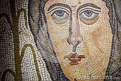Roman polychrome mosaic detail Stock Photo